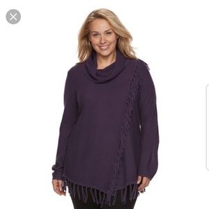 Fringe cowl sweater